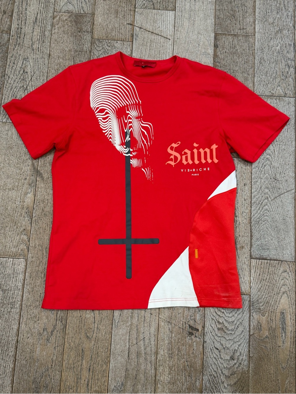 Men’s Vie+RICHE 100%AUTHENTIC S/S Red Tshirt size Medium Saint/sinner Sz XL